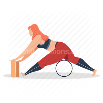 woman, stretch, fitness, yoga